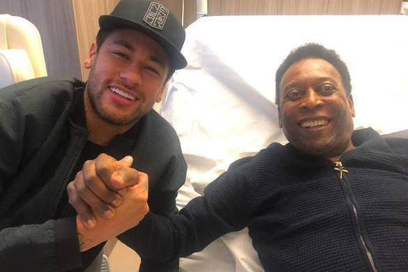 Neymar meglátogatta Pelét a kórházban