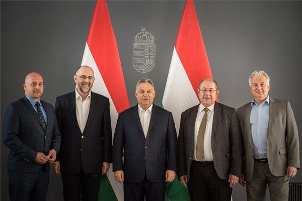Fotó: MTI/Miniszterelnöki Sajtóiroda Orbán Viktor fogadta az EPP magyar tagszervezeteinek elnökeit
