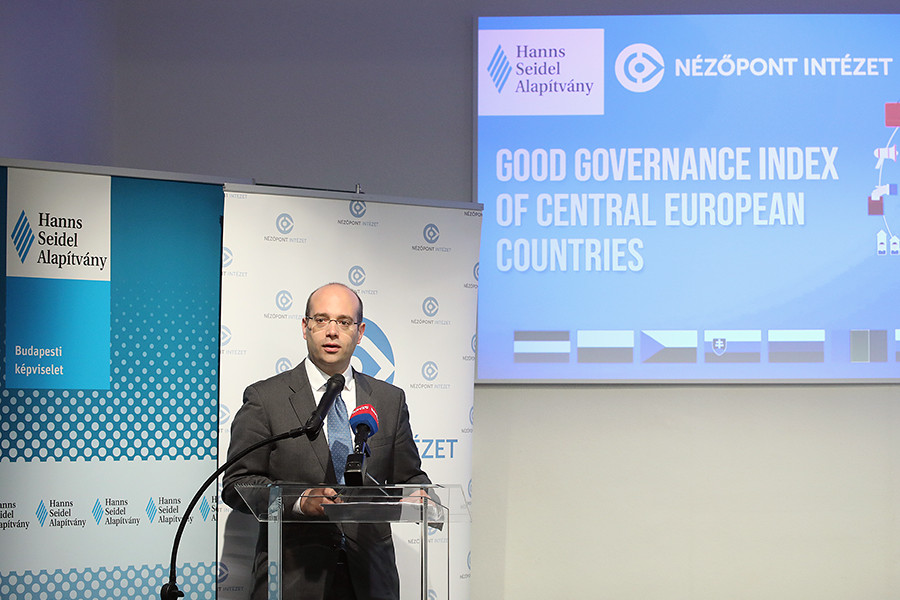 Fotó: MH/Hegedüs Róbert Mráz Ágoston Sámuel, a Nézőpont Intézet alapítója