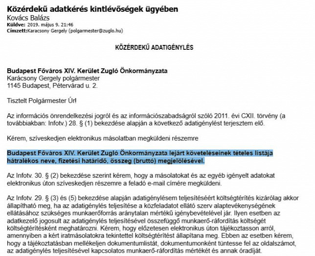 Forrás: Origo Közérdekű adatigénylés Kovács Bélától