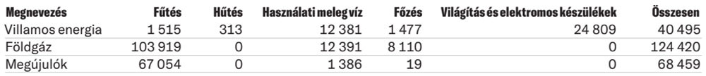 Háztartások végső energiafelhasználása Magyarországon