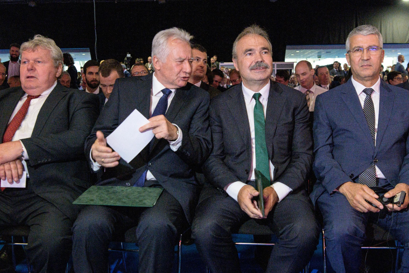 Süli János tárcanélküli miniszter, Jakab István az Országgyűlés alelnöke, Nagy István agrárminiszter és Mohammed Sadiki, a díszvendég Marokkó Földművelésügyi, Halászati, Vidékfejlesztési, Vízügyi és Erdészeti Minisztériumának államtitkára (b-j) a 79. Országos Mezőgazdasági és Élelmiszeripari Kiállítás és Vásár (OMÉK) megnyitóján a Hungexpo Budapesti Vásárközpontban