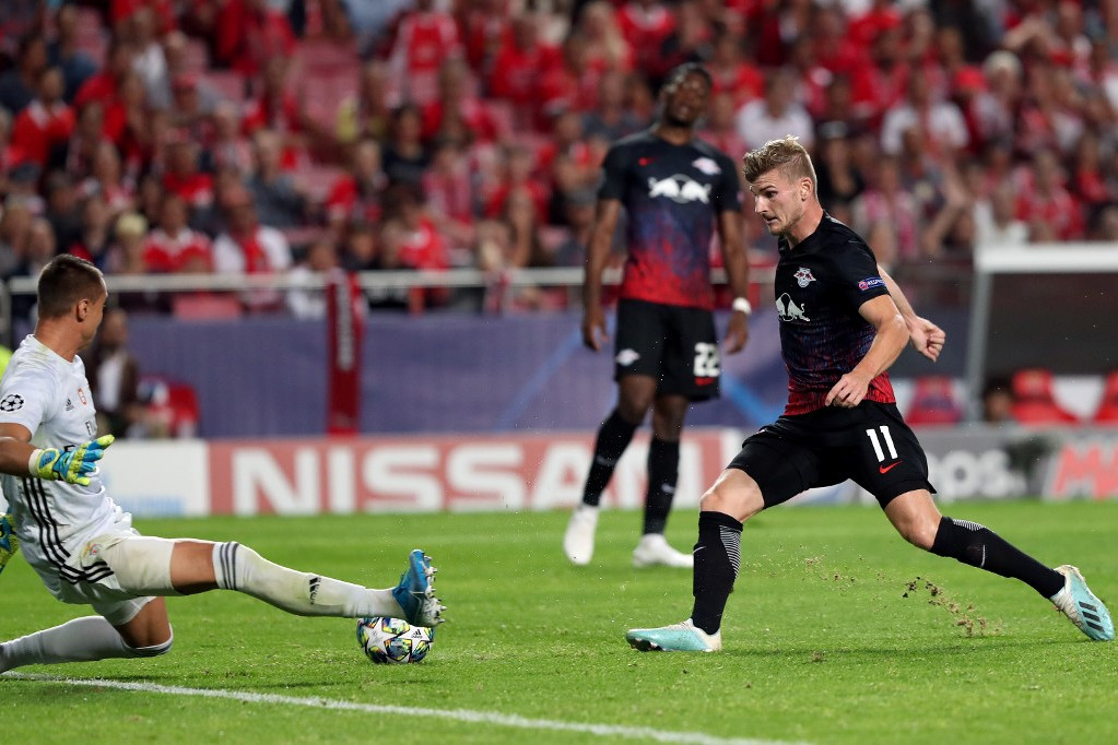 Fotó: AFP / PEDRO FIUZA A Bajnokok Ligája előző fordulójában a lipcseiek a Benfica elleni 2-1-es idegenbeli győzelemmel kezdték meg a csoportmérkőzéseket