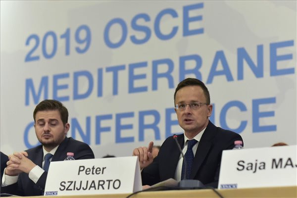 Szijjártó Péter külgazdasági és külügyminiszter felszólal az Európai Biztonsági és Együttműködési Szervezet (EBESZ) mediterrán konferenciáján