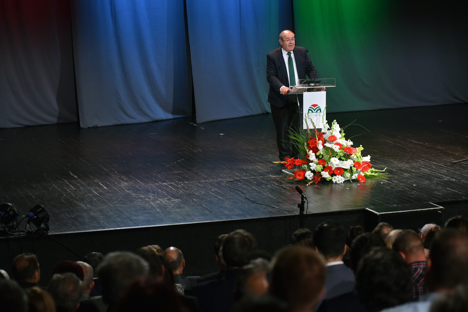 Fotó: MTI/Molnár Edvárd Pásztor István, a Vajdasági Magyar Szövetség (VMSZ) elnöke beszédet mond a VMSZ központi megemlékezésén a szabadkai Népszínház Jadrán Színpadán