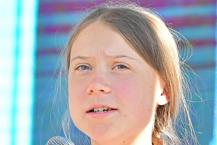 Fotó: AFP Greta Thunberg a Világgazdasági Fórumra tart