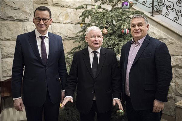 Fotó: MTI/Miniszterelnöki Sajtóiroda Orbán Viktor Kaczyńskivel tárgyalt