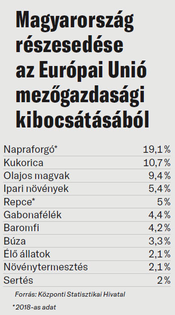 Fotó: Központi Statisztikai Hivatal Magyarország részesedése az Európai Unió mezőgazdasági kibocsátásából