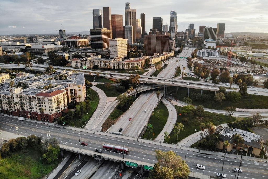 Fotó: MARIO TAMA / GETTY IMAGES NORT A szinte kihalt Los Angeles 2020. április 6-án