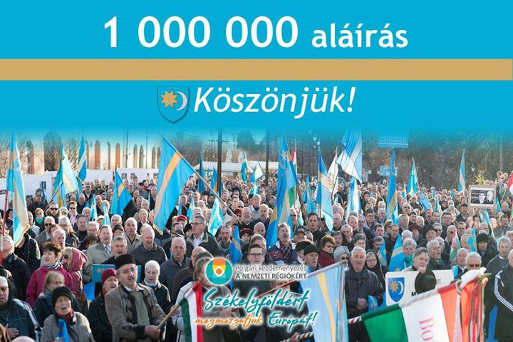 Fotó: Facebook Online is megvan az egymillió szignó a nemzeti régiókért