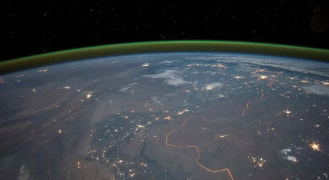 Fotó: Nasa A Föld peremén látható zöld fény