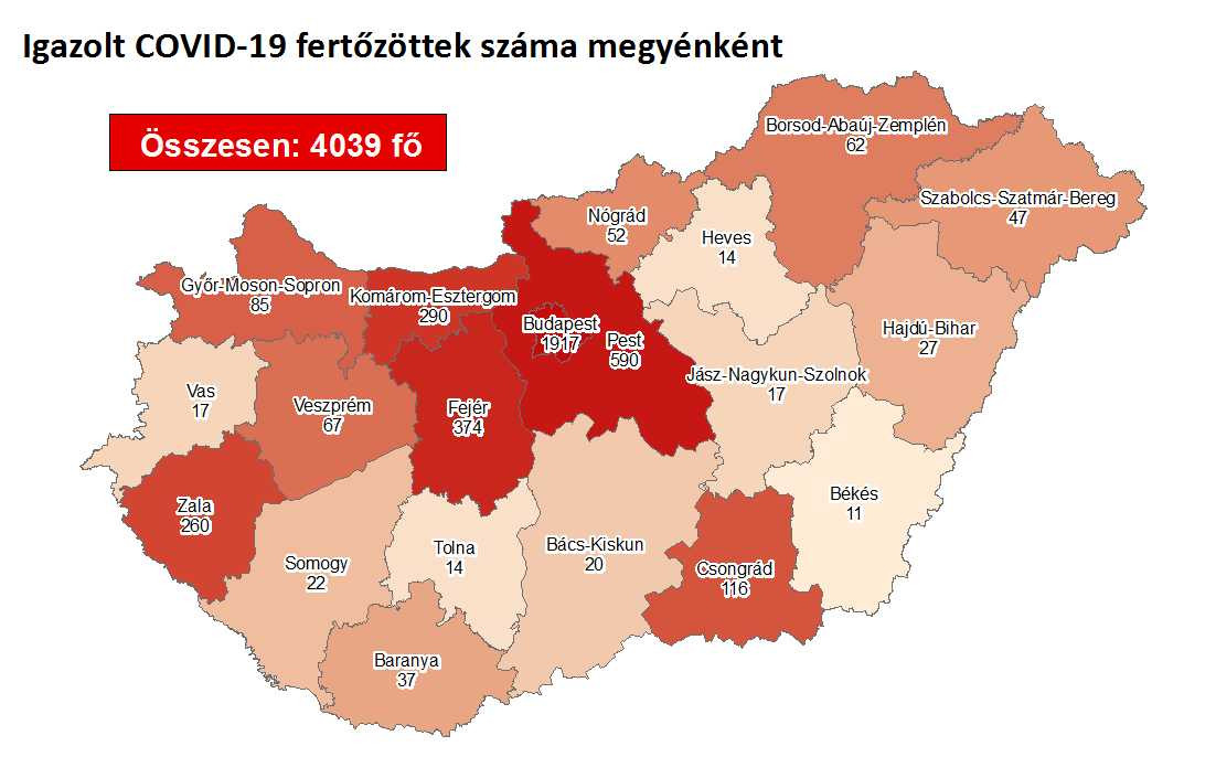 Igazolt fertőzöttek száma