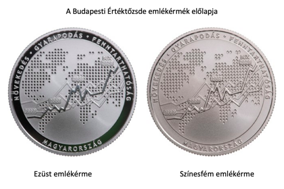 Emlékérme a Budapesti Értéktőzsde újraalapításának harmincadik évfordulójára