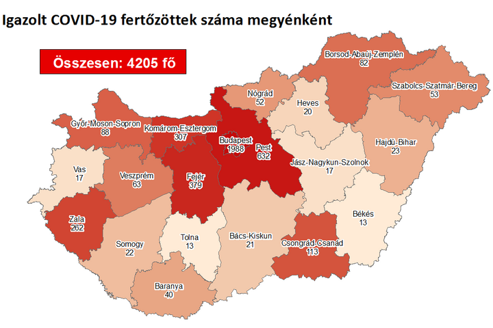 Fotó: koronavirus.gov.hu Tizenhattal nőtt a fertőzöttek száma Magyarországon