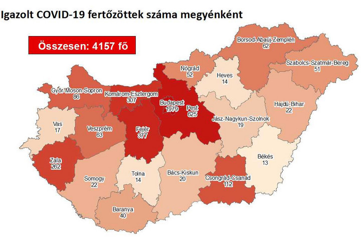 Fotó: koronavirus.gov.hu Mindössze kettővel nőtt az igazolt fertőzöttek száma