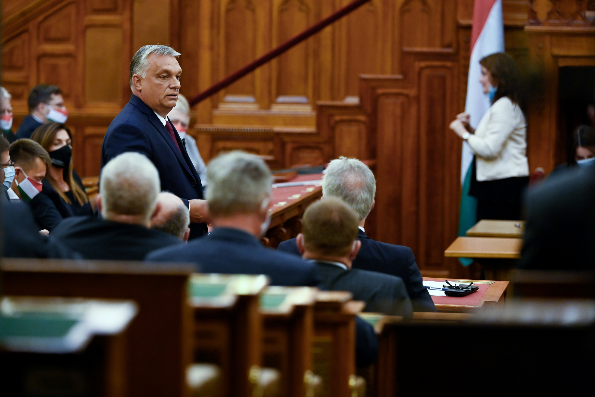 Fotó: MTI/Koszticsák Szilárd Orbán Viktor miniszterelnök napirend előtt válaszol a pártok felszólalóinak az Országgyűlés plenáris ülésén 2020. szeptember 21-én