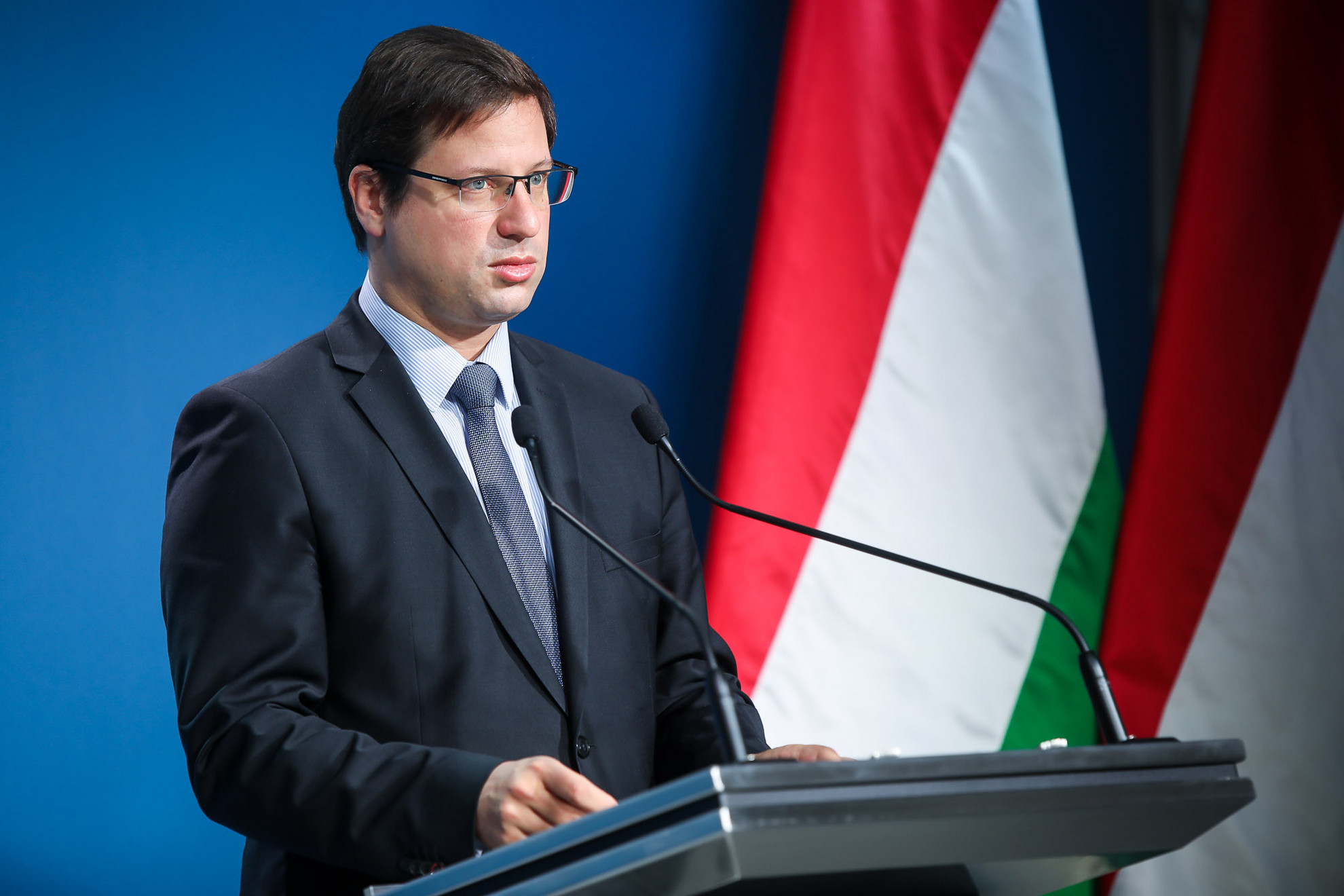 Fotó: MH/Hegedüs Róbert Gulyás Gergely Miniszterelnökséget vezető miniszter a Kormányinfón