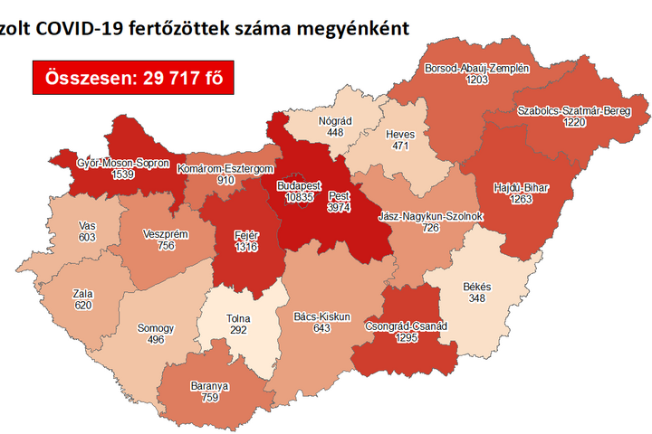 Fotó: koronavirus.gov.hu Magyarországon 1086-tal nőtt a fertőzöttek száma
