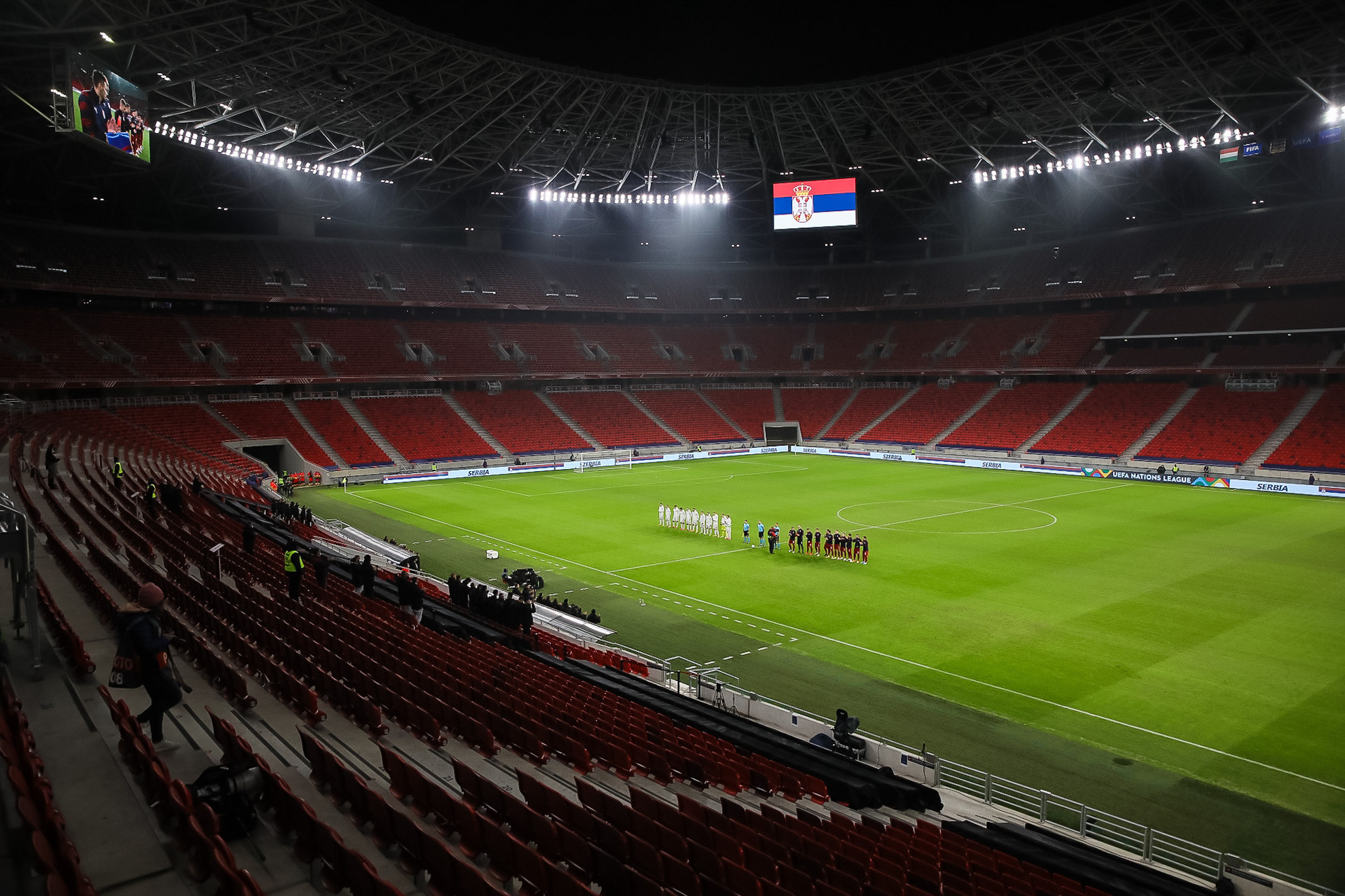 Fotó: MH/Purger Tamás Az üres Puskás Arénában néztünk szembe a szerbekkel
