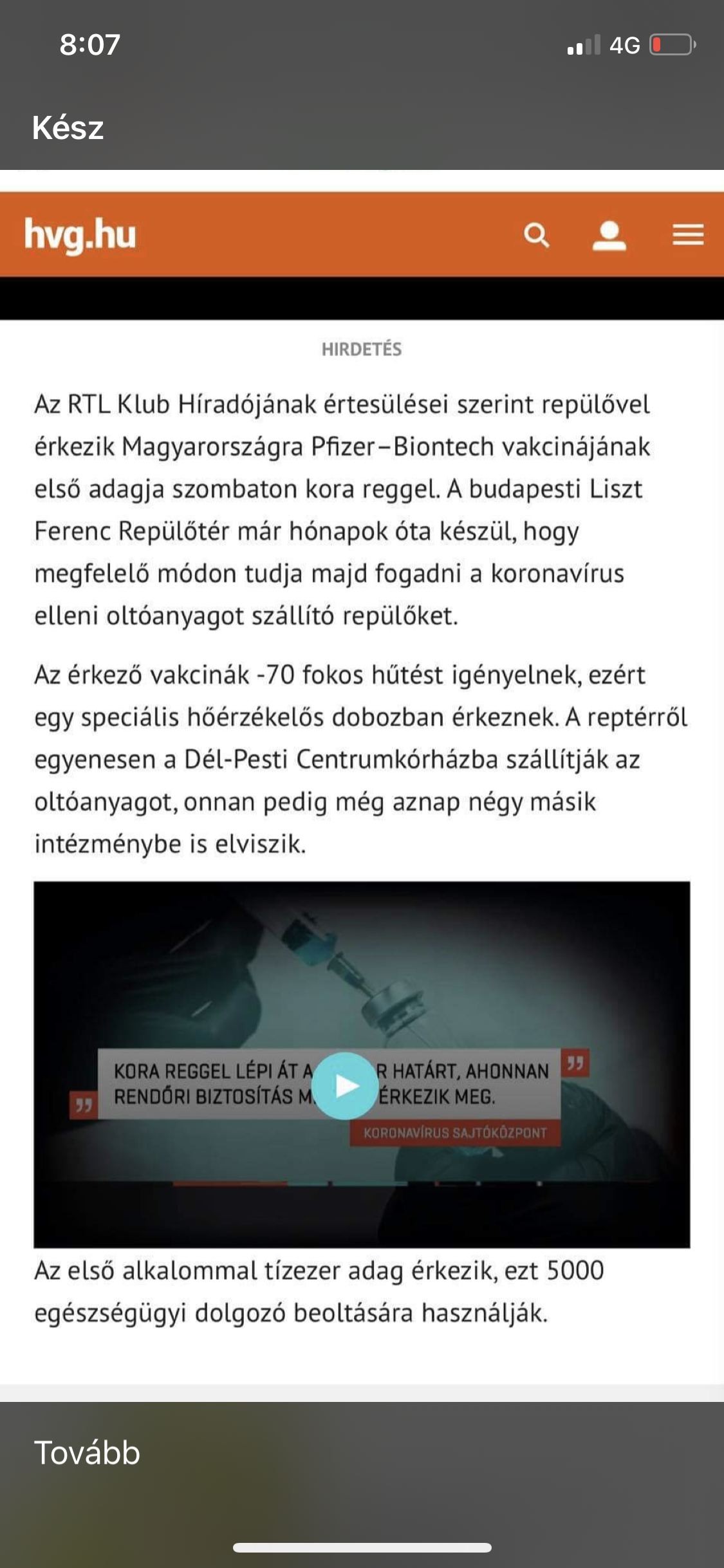 Fotó: HVG A koronavírus-vakcinák szállításával kapcsolatban nem mondtak igazat