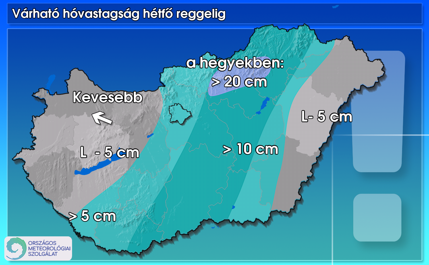 Fotó: Országos Meteorológiai Szolgál A hegyekben akár 20 centiméter körüli hó is hullhat