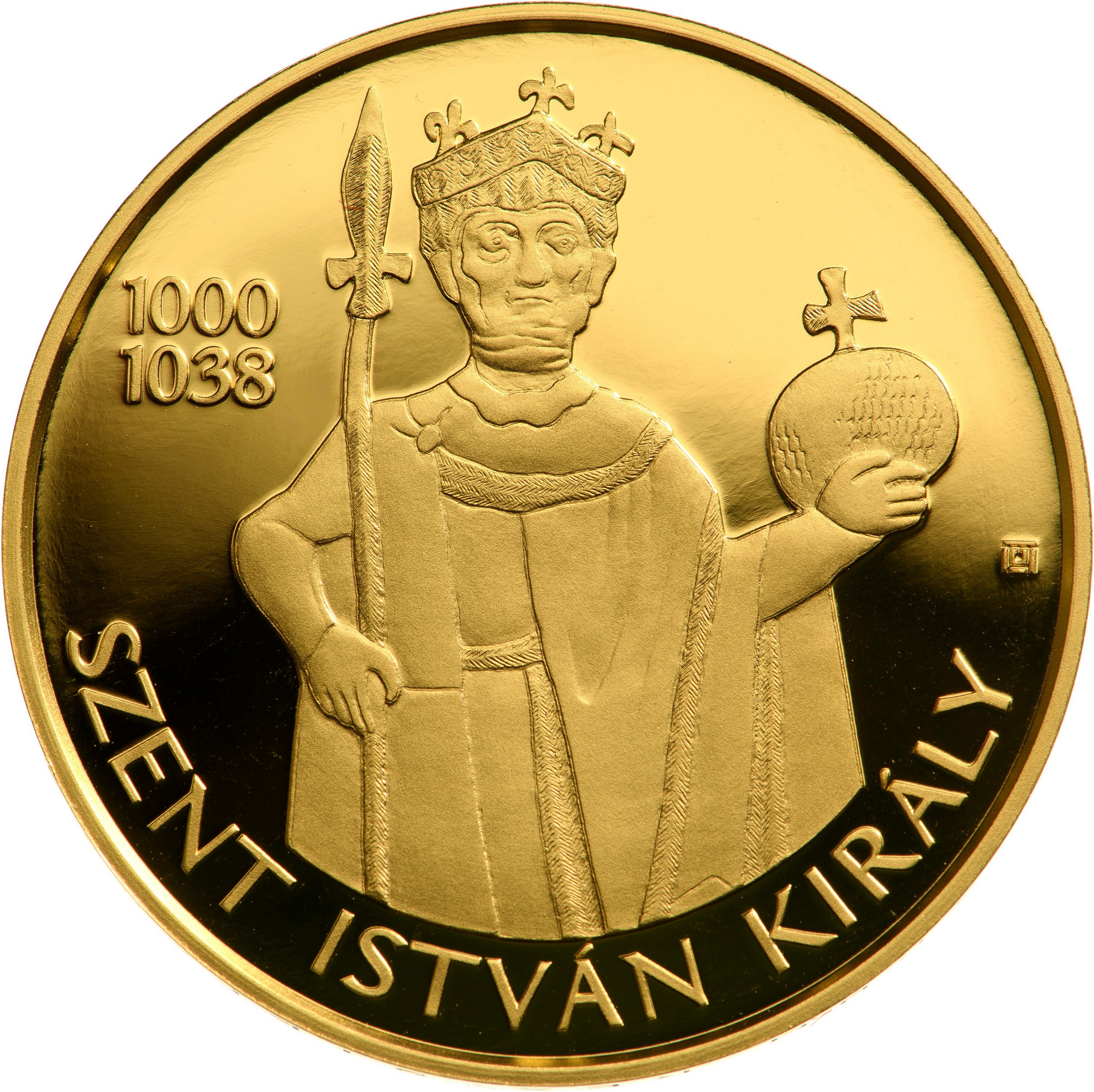 Fotó: MNB Az 500 000 forintos címletű emlékérme 999 ezrelék finomságú aranyból készült, súlya 31,104 gramm (1 uncia)