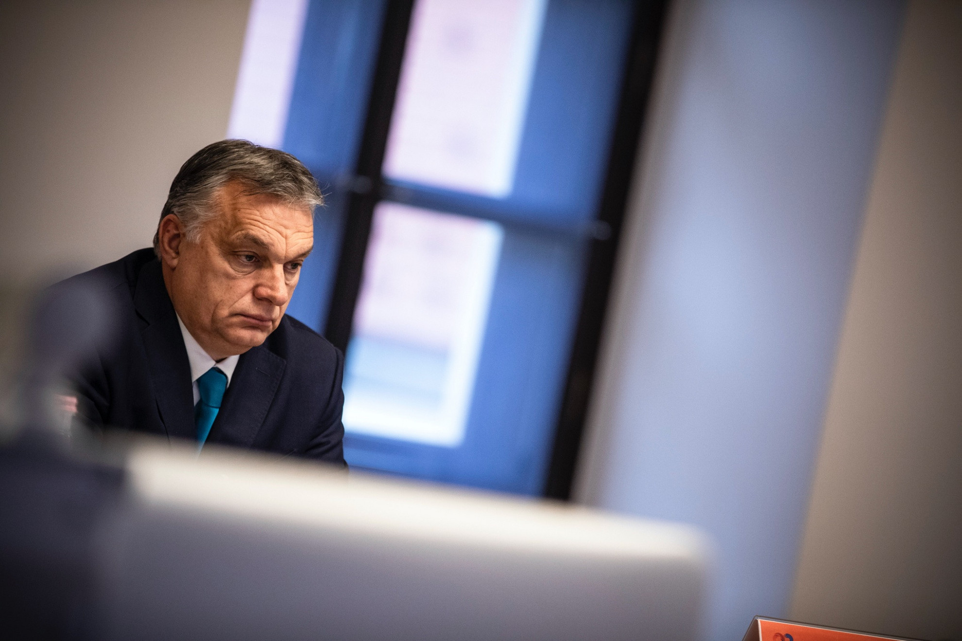 Orbán Viktor miniszterelnök részt vesz a Kína és a kelet-közép-európai országok közti, videókonferencián tartott egyeztetésen a Karmelita kolostorban 2021. február 9-én