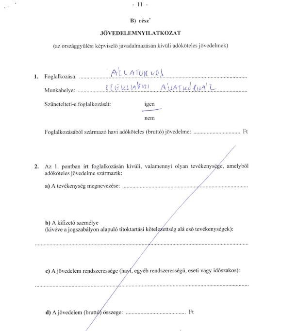 Fotó: parlament.hu Hadházy 2016-tól kezdve, valamennyi vagyonnyilatkozatába azt írta, hogy szünetelteti foglalkozását