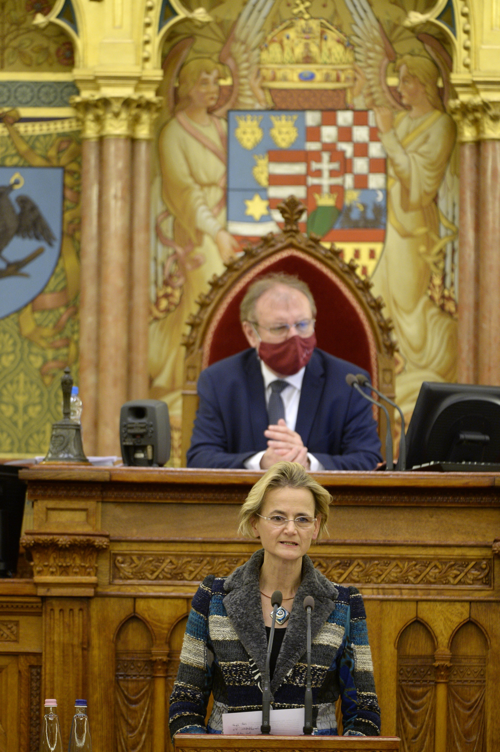 Fotó: MTI/Kovács Attila Győri Enikő, a Fidesz EP-képviselője előre bejelentetten felszólal a 2021-27. évi ciklus EU-s forrásainak felhasználásáról szóló vitában az Országgyűlés plenáris ülésén 2021. március 22-én