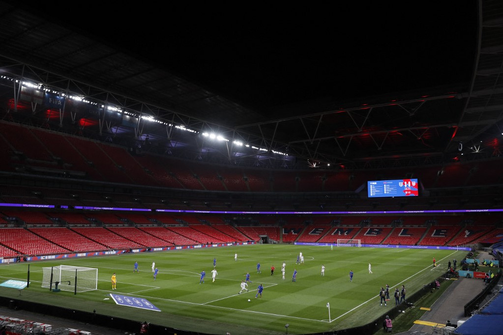 Fotó: AFP/POOL/Adrian Dennis A londoni Wembley stadion ad otthont az Eb döntőjének is