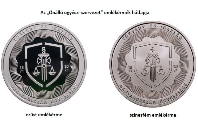 Fotó: MNB Az „Önálló ügyészi szervezet” emlékérmék hátlapja