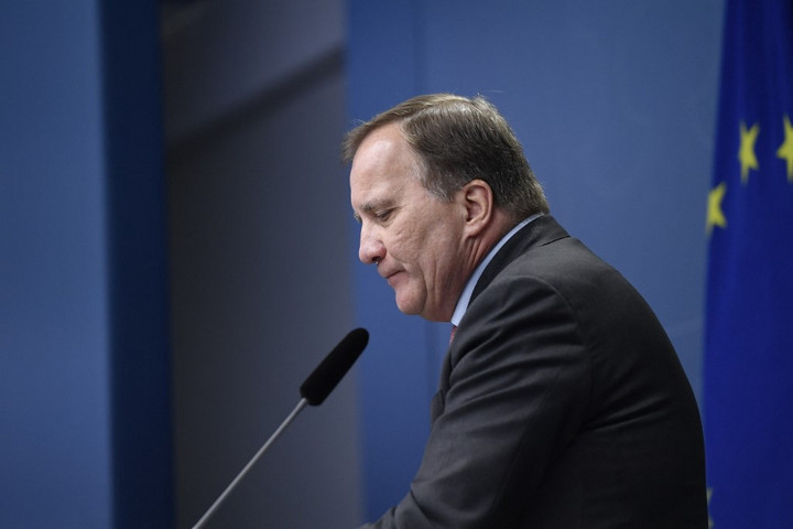 Fotó: AFP/Stina Stjernkvist Lemondott Stefan Löfven svéd miniszterelnök