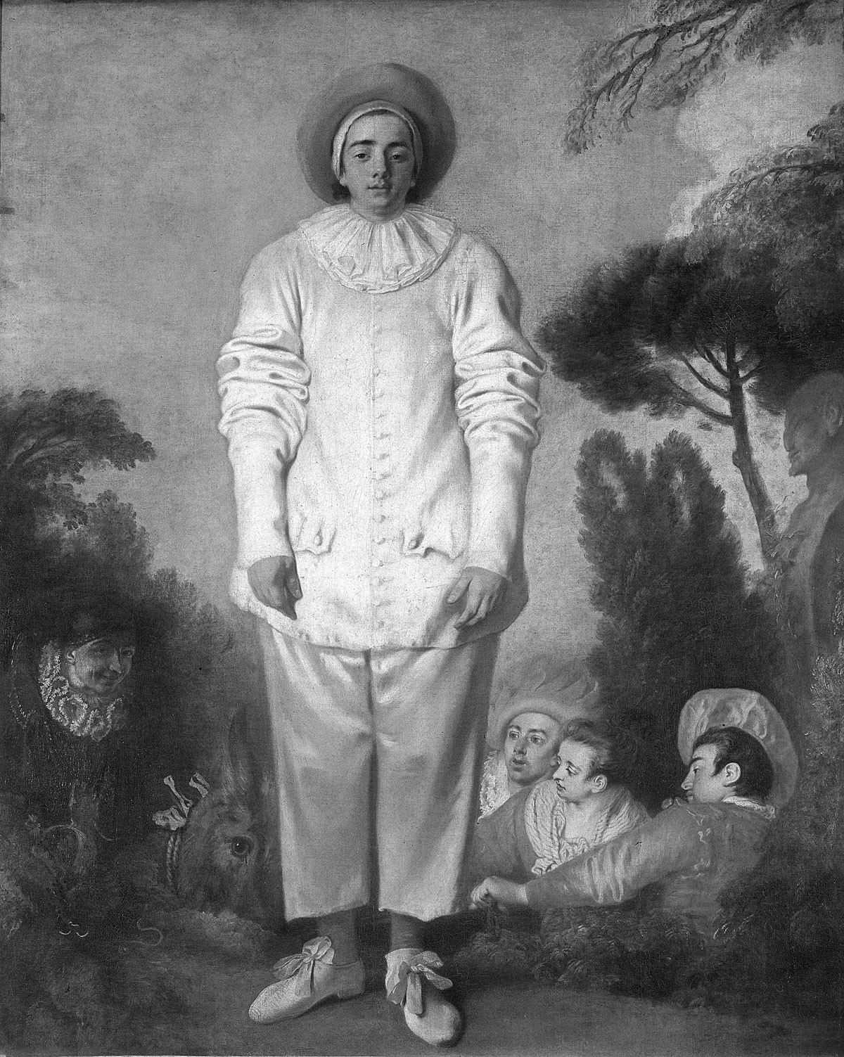 Antoine Watteau: Gilles (1718–19 körül, olaj, vászon, 184,5 cm×149,5 cm, Louvre, Ltsz. M.I. 1121)