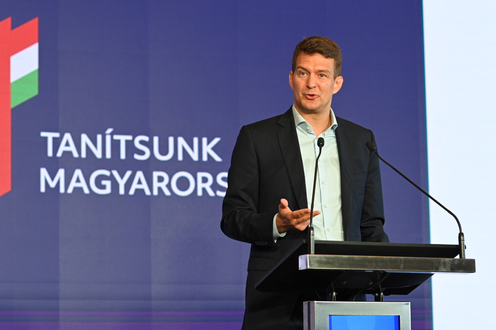 Fotó: MH / Katona László György László, az Innovációs és Technológiai Minisztérium (ITM) gazdaságstratégiáért és szabályozásért felelős államtitkára, a Tanítsunk Magyarországért! program alapítója