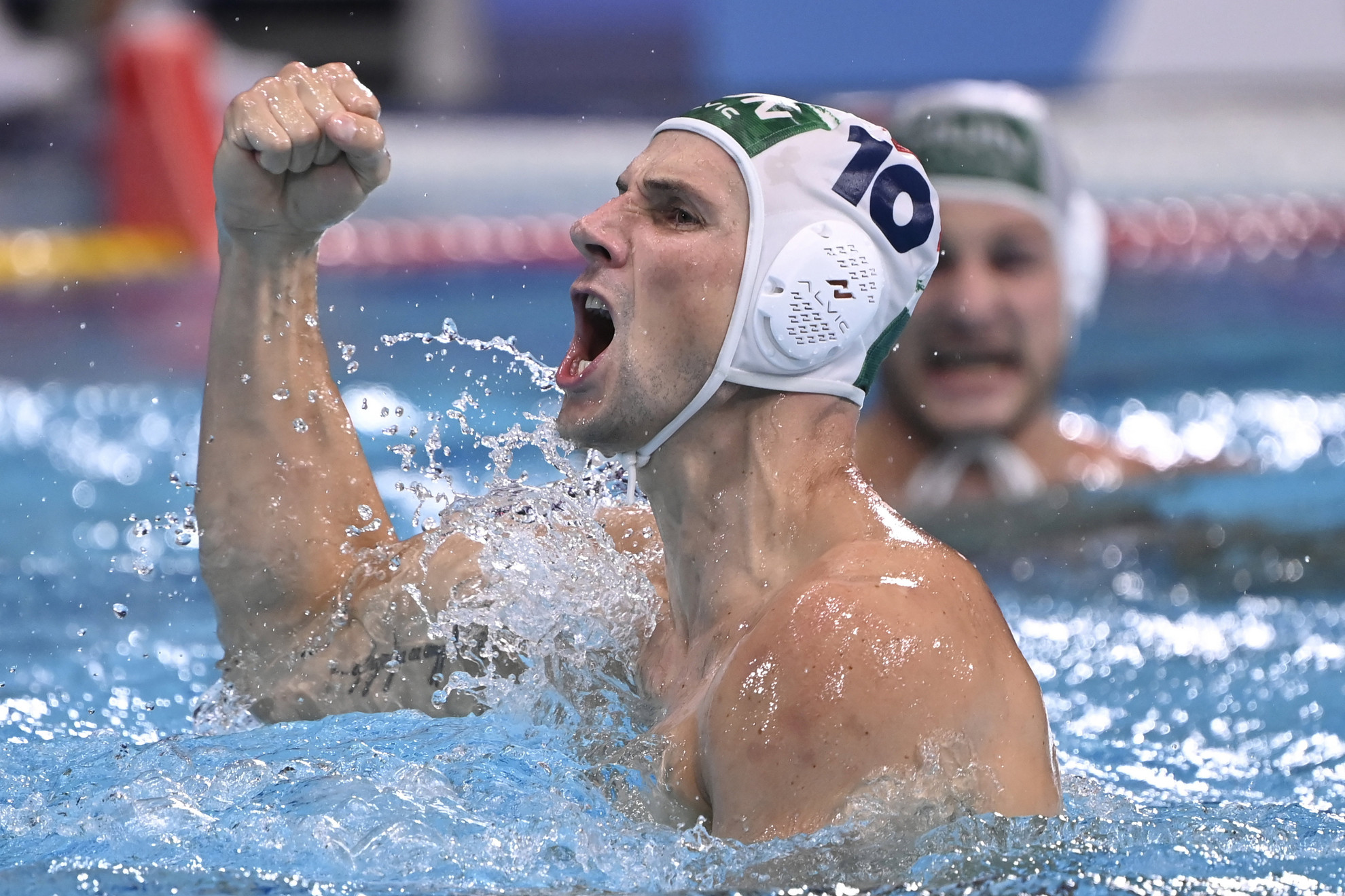 Varga Dénes öröme a horvát-magyar olimpiai negyeddöntőn