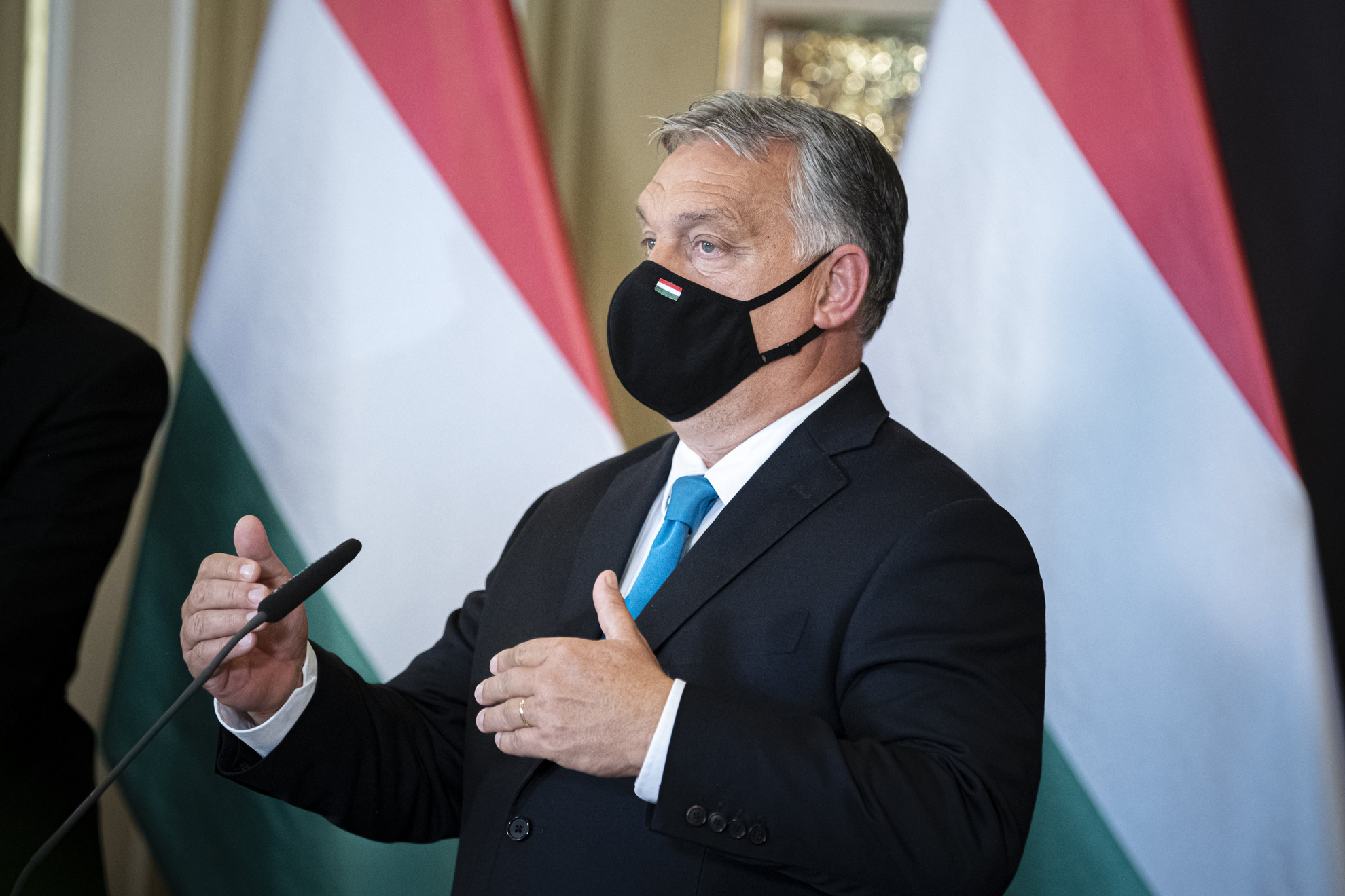 Fotó: MTI/Miniszterelnöki Sajtóiroda Orbán Viktor miniszterelnök (b2) az Andrej Babis cseh kormányfővel tartott közös sajtótájékoztatón az észak-csehországi Ústí nad Labemben 2021. szeptember 29-én