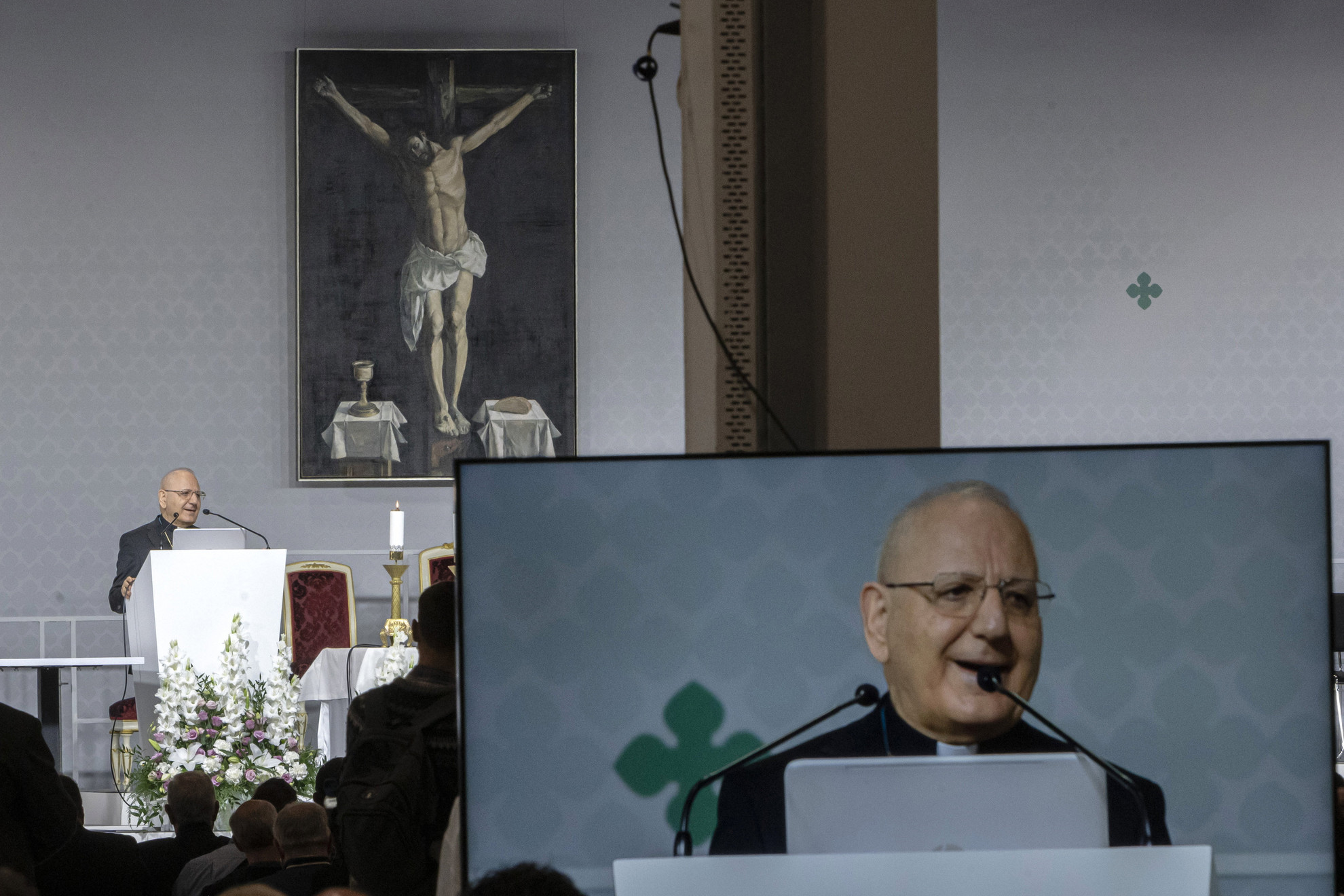Lui Rafael Szakó bíboros, iraki káld pátriárka, bagdadi érsek tanúságtétele az 52. Nemzetközi Eucharisztikus Kongresszuson (NEK) a budapesti Hungexpón 2021. szeptember 7-én
