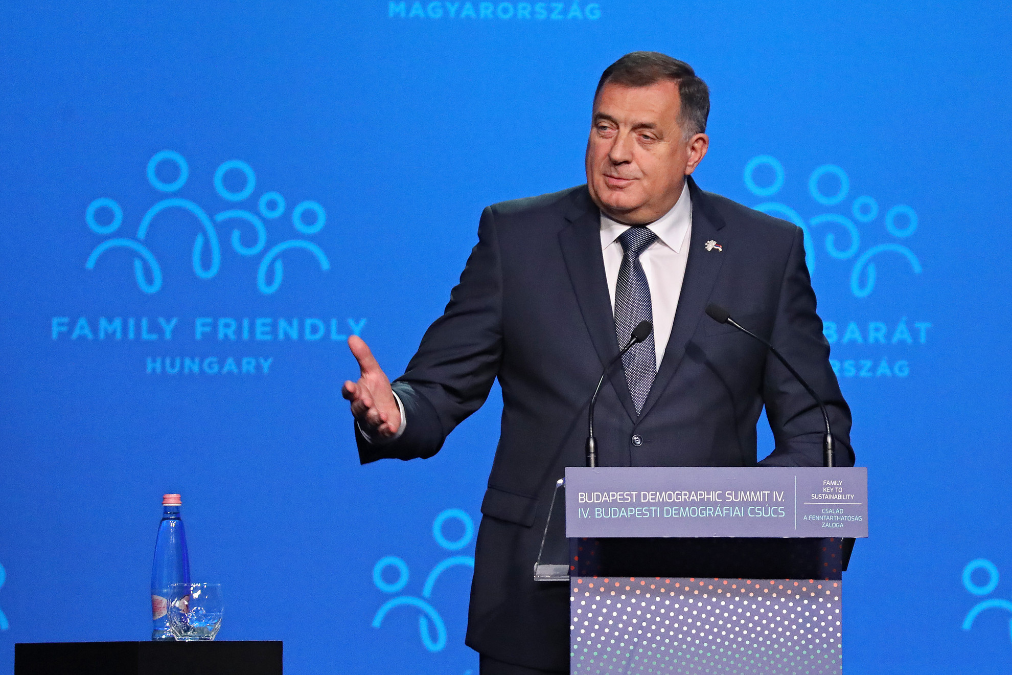 Fotó: MH/Hegedüs Róbert Milorad Dodik, a háromtagú boszniai államelnökség szerb tagja a 4. Budapesti Demográfiai Csúcson