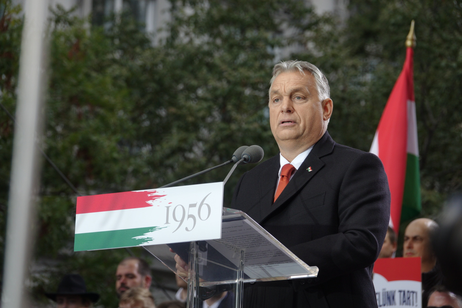 Orbán Viktor kormányfő az '56-os forradalom és szabadságharc évfordulójának központi rendezvényén mond beszédet