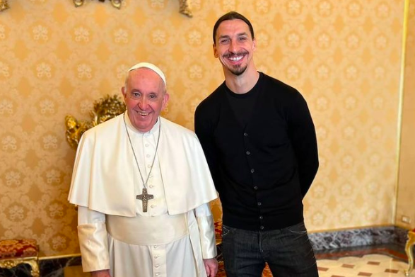 Fotó: Instagram/Zlatan Ibrahimovic Ferenc pápa fogadta Ibrahimovicot