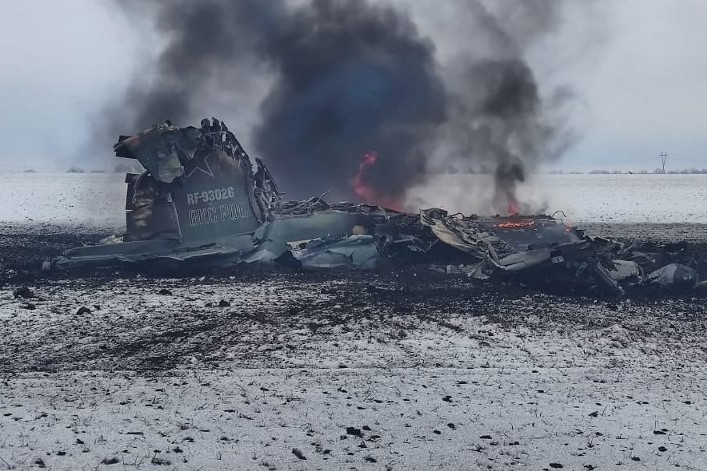 Megsemmisített orosz Szu-25 vadászgép