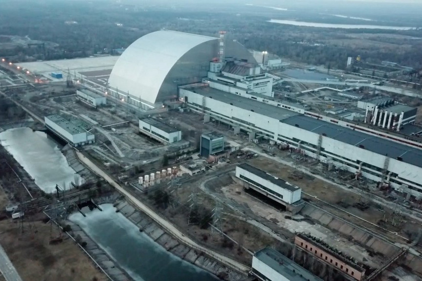 Az ukrajnai Csernobil atomerőműve drónfelvételen