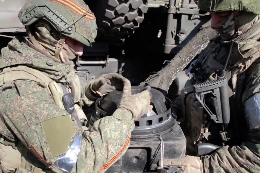 Orosz katonák Kijev közelében