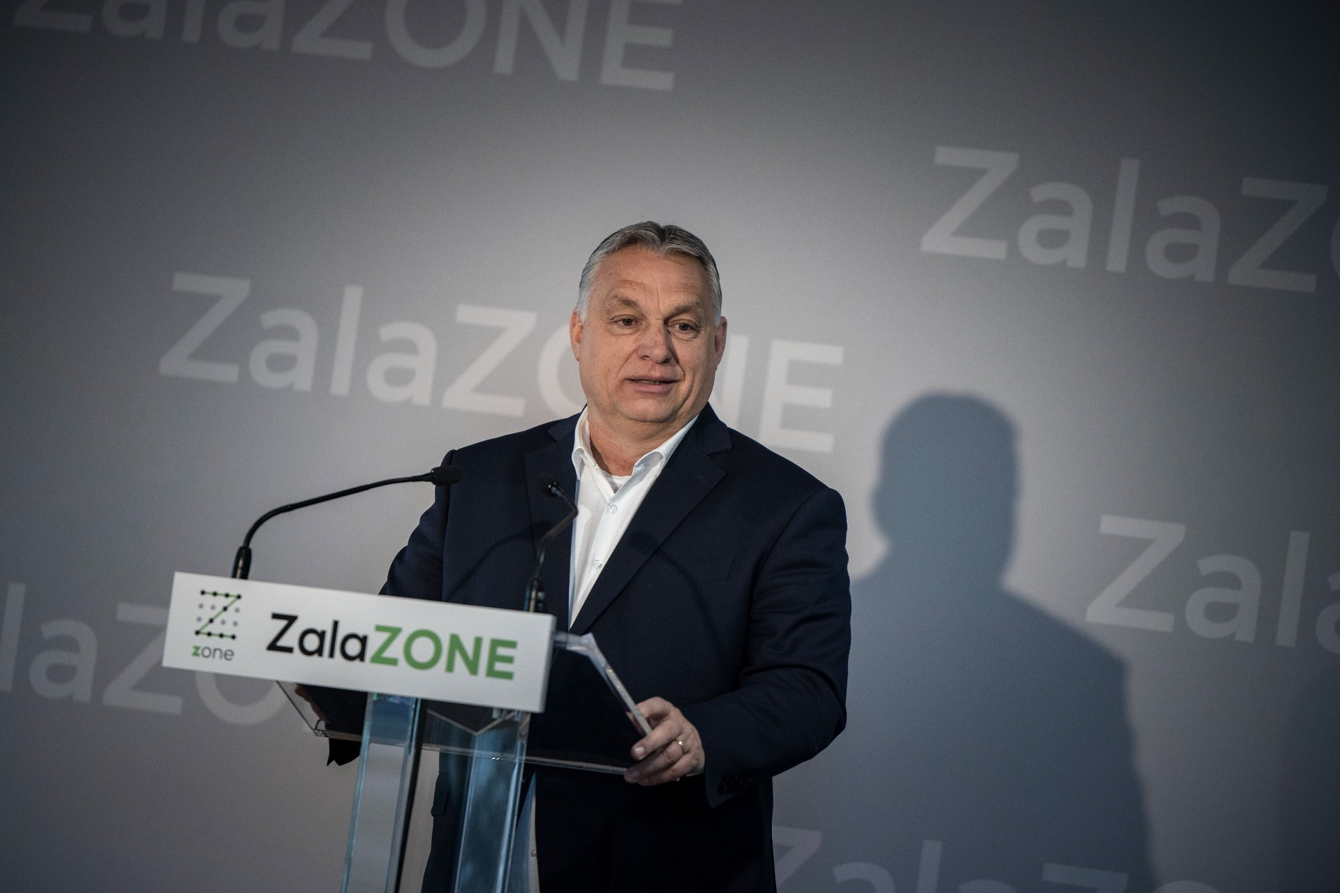 Orbán Viktor miniszterelnök beszédet mond a ZalaZONE Járműipari Tesztpálya átadóünnepségén Zalaegerszegen