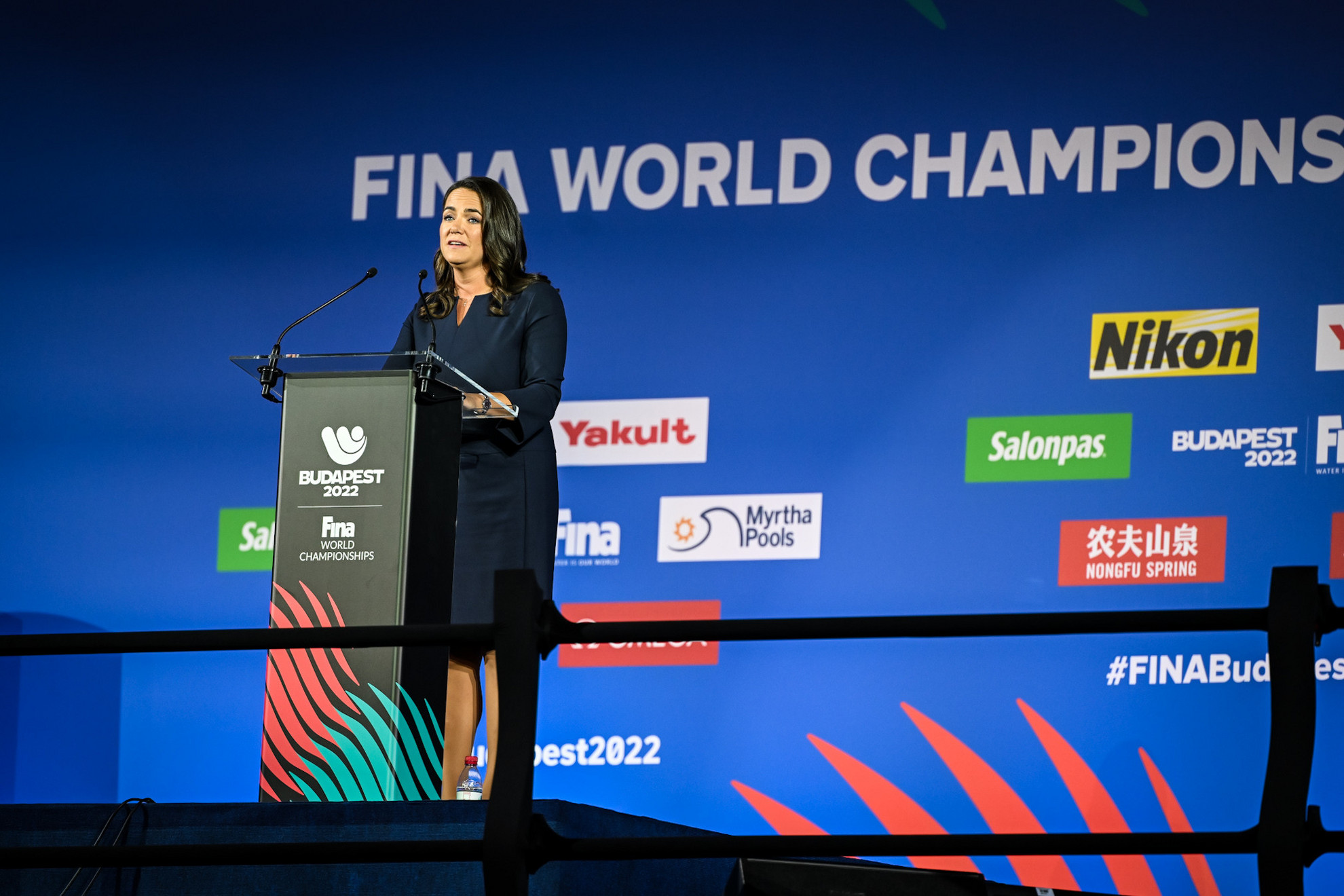 Novák Katalin köztársasági elnök szombat este a Duna Arénában hivatalosan megnyitotta a 19. FINA vizes világbajnokságot