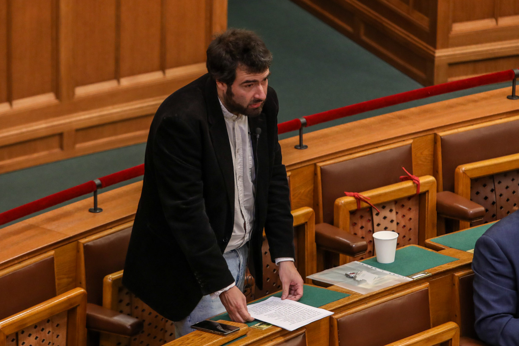 Jámbor András (Párbeszéd) az Országgyűlés hétfői ülésén, napirend előtt