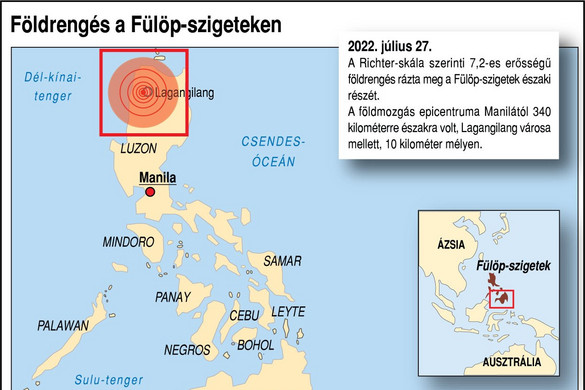 Erős földrengés a Fülöp-szigeteken