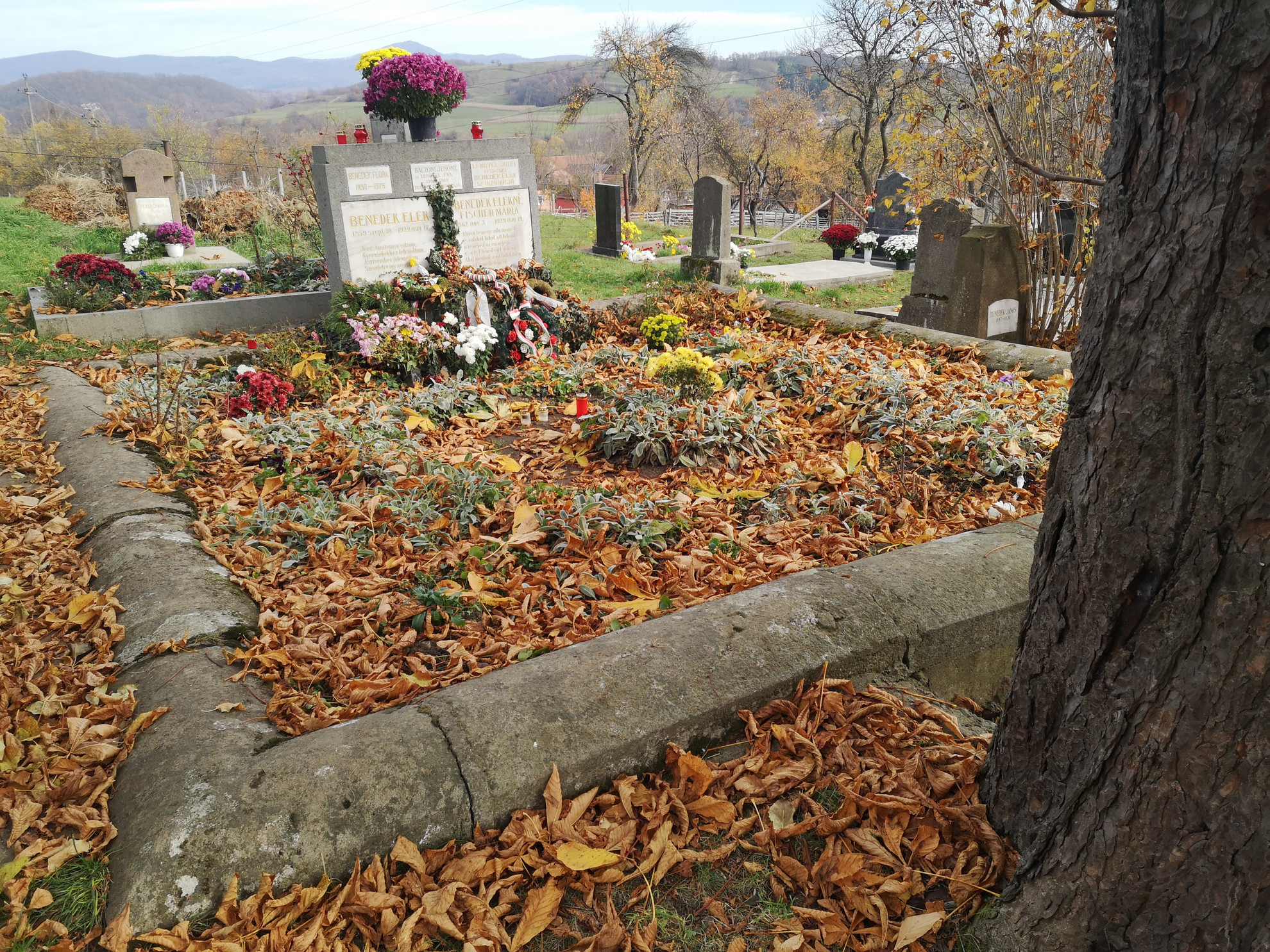 A sír november 4-én, a világítás után