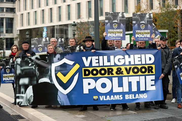 Rendőrök tüntettek Brüsszelben