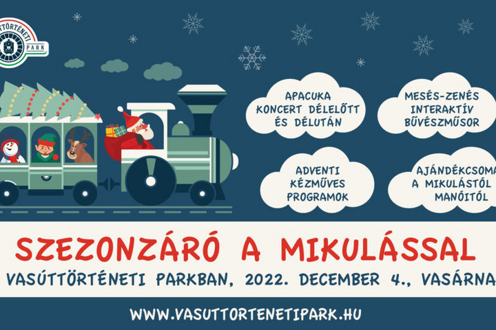 Fotó: www.vasuttortenetipark.hu Idén is befut a Mikulás a Vasúttörténeti Parkba